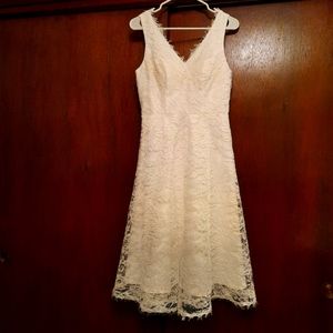 Ivory lace midi dress, medium